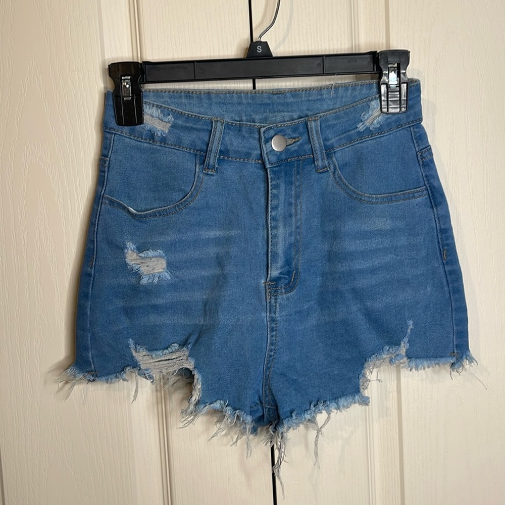 Distressed Denim Shorts